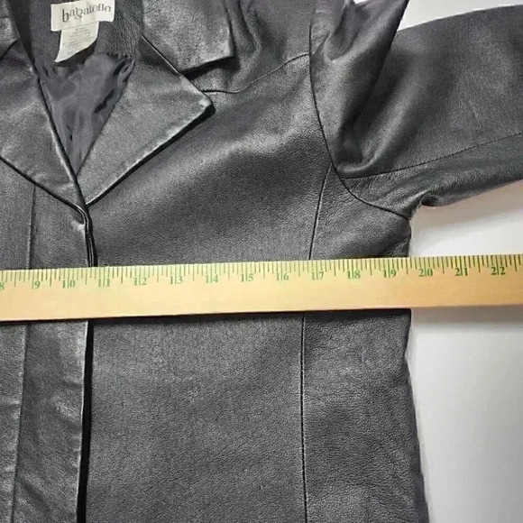 Bagatelle Button Front Genuine Leather Black Long Coat Women's M - Picture 10 of 10